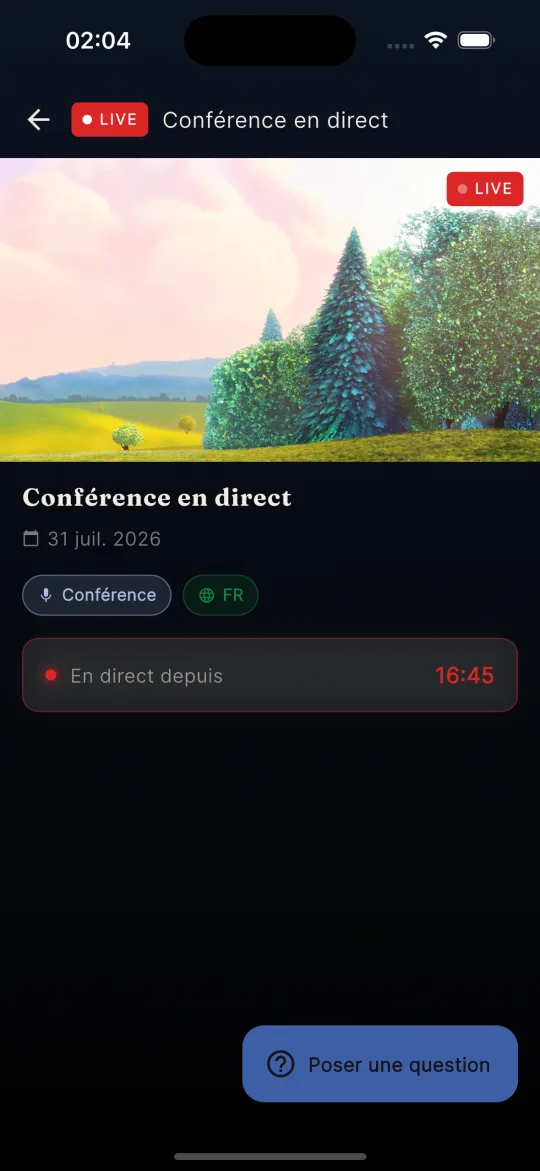 Écran de démonstration : Direct & Interactivité